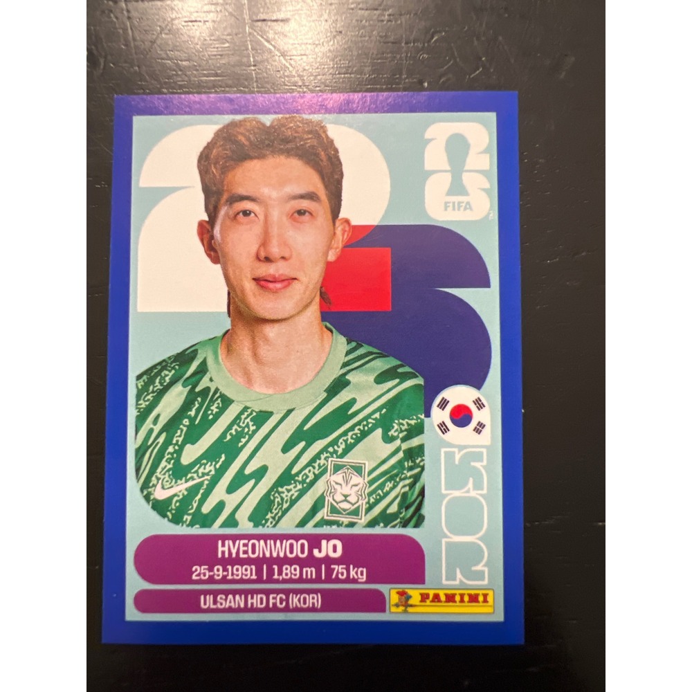Panini FIFA World Cup 2026 Sticker Hyeonwoo Jo KOR 2 South Korea Blue Border